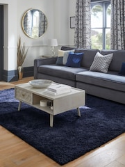 Navy Blue Premium Cosy Shaggy Rug - Image 2 of 8