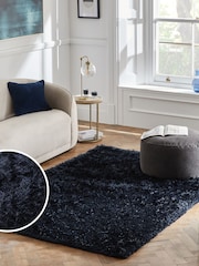 Navy Blue Lola Sparkle Plush Rug - Image 1 of 7
