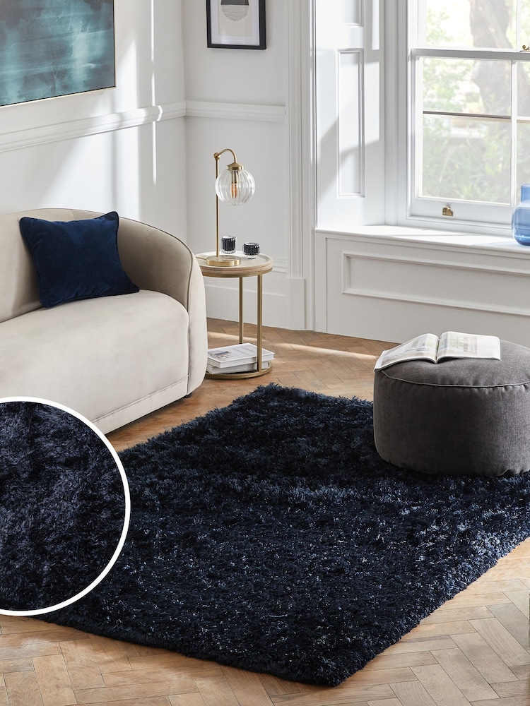 Navy Blue Lola Sparkle Plush Rug - Image 1 of 7