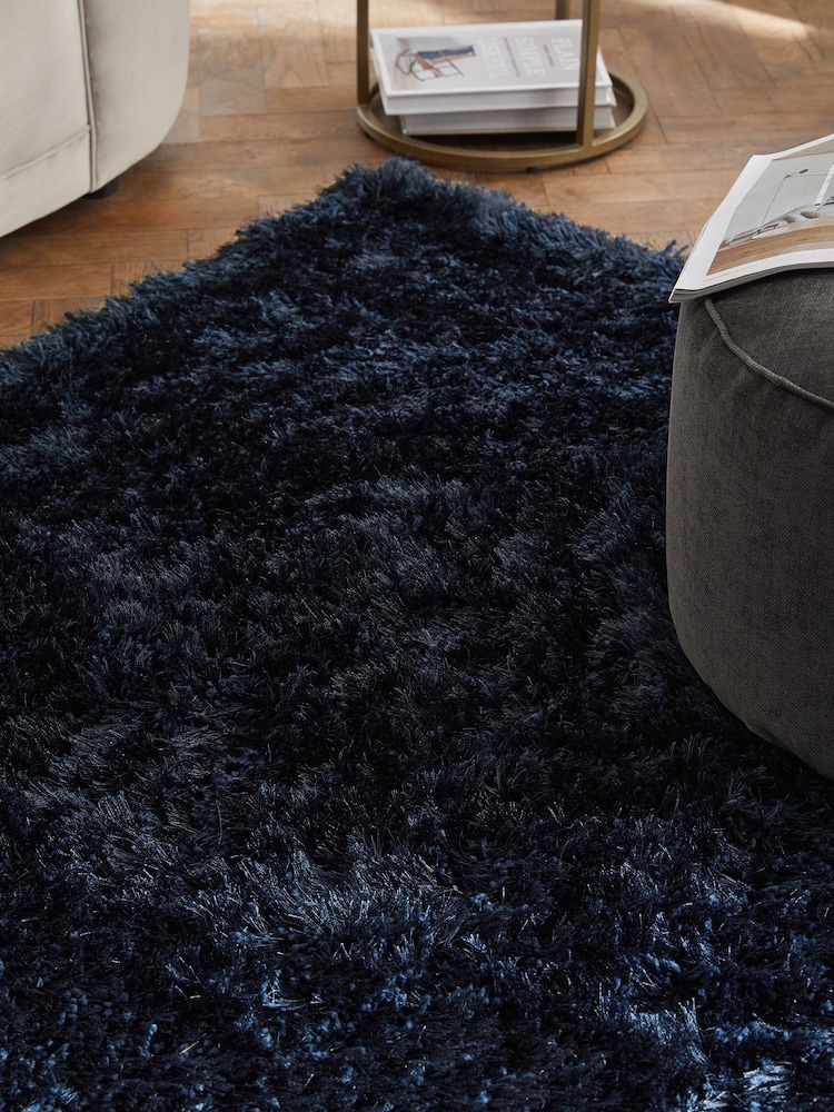 Navy Blue Lola Sparkle Plush Rug - Image 2 of 7