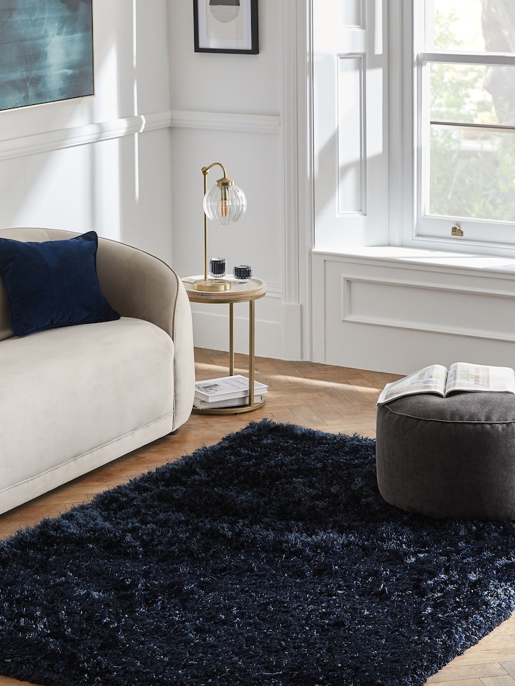 Navy Blue Lola Sparkle Plush Rug - Image 7 of 7