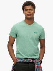 Superdry Bright Green Grit Essential Logo Embroidery T-Shirt - Image 1 of 6