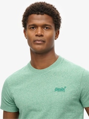 Superdry Bright Green Grit Essential Logo Embroidery T-Shirt - Image 3 of 6