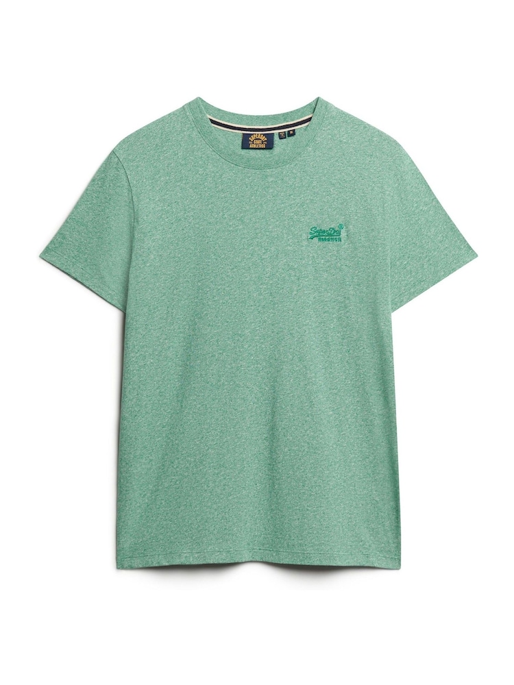 Superdry Bright Green Grit Essential Logo Embroidery T-Shirt - Image 4 of 6