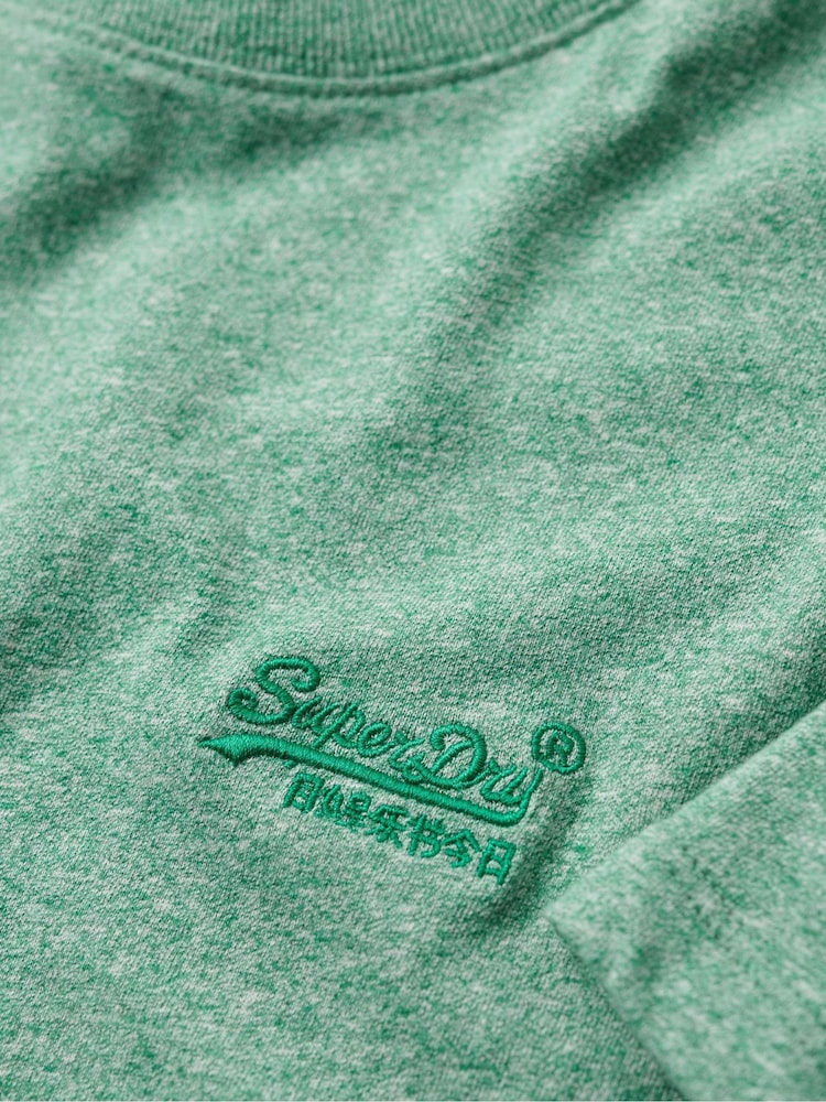 Superdry Bright Green Grit Essential Logo Embroidery T-Shirt - Image 5 of 6