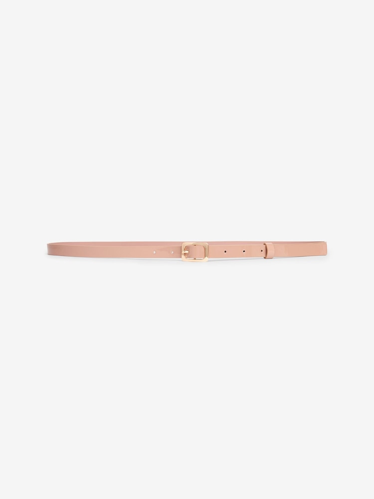 Nude Skinny Patent Belt - Image 3 of 4