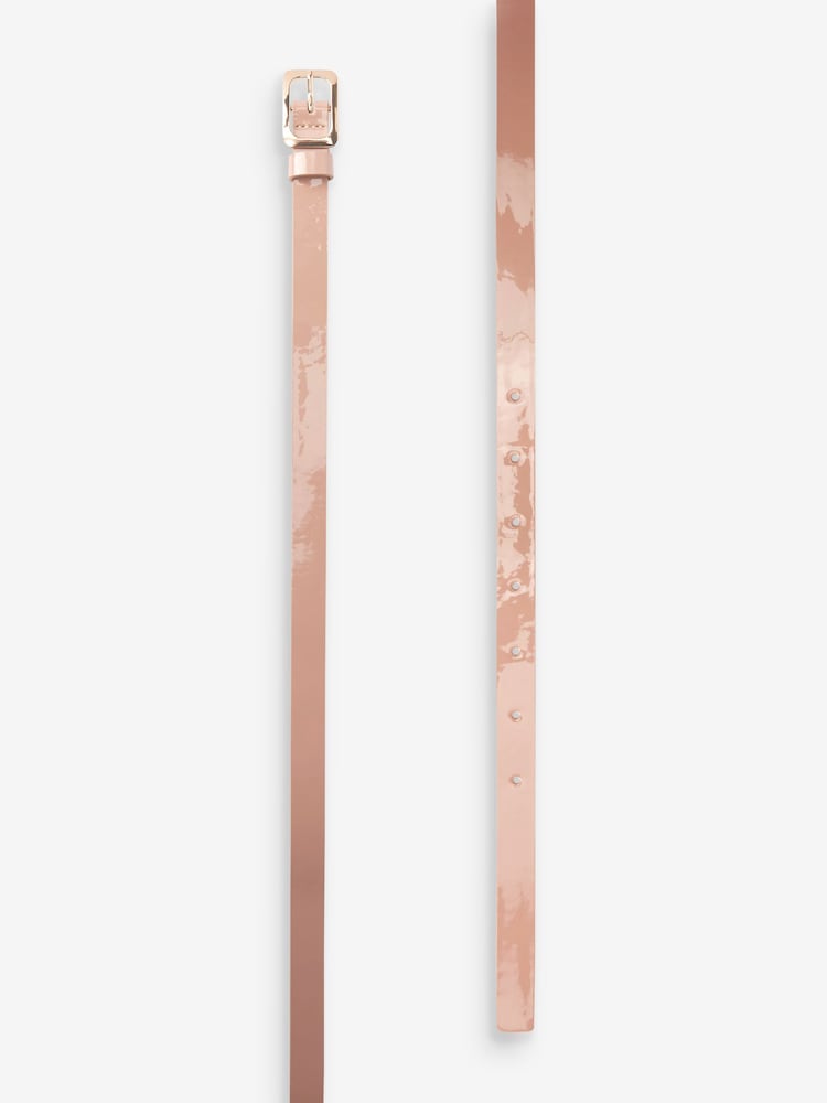 Nude Skinny Patent Belt - Image 4 of 4 Nude Skinny Patent Belt - Image 4 of 4