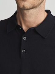 Reiss Blue Reiss Trafford Merino Wool Polo Shirt - Image 5 of 6