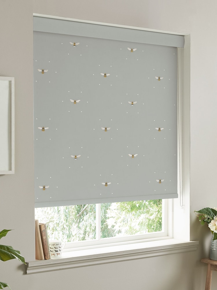 Sophie Allport Pale Slate Grey Bee Made To Measure Roller Blind - Image 2 of 4