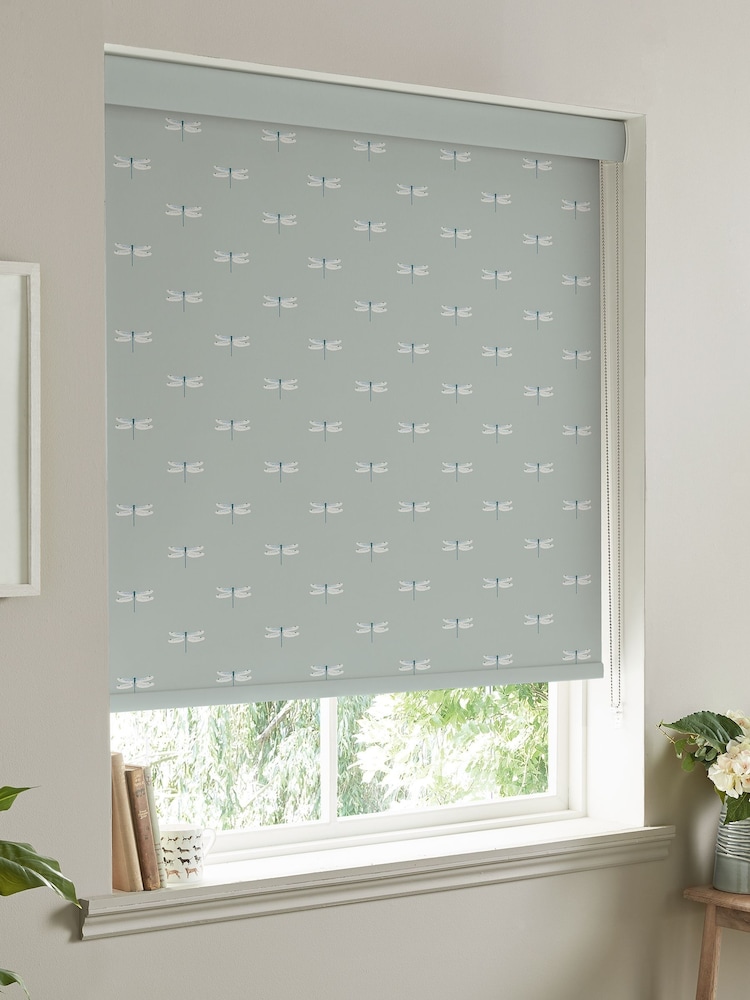 Sophie Allport Grey Blue Dragonfly Made To Measure Roller Blind - Image 2 of 4