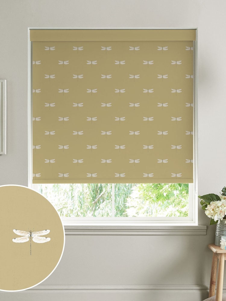Sophie Allport Deep Mustard Yellow Dragonfly Made To Measure Roller Blind - Image 1 of 4