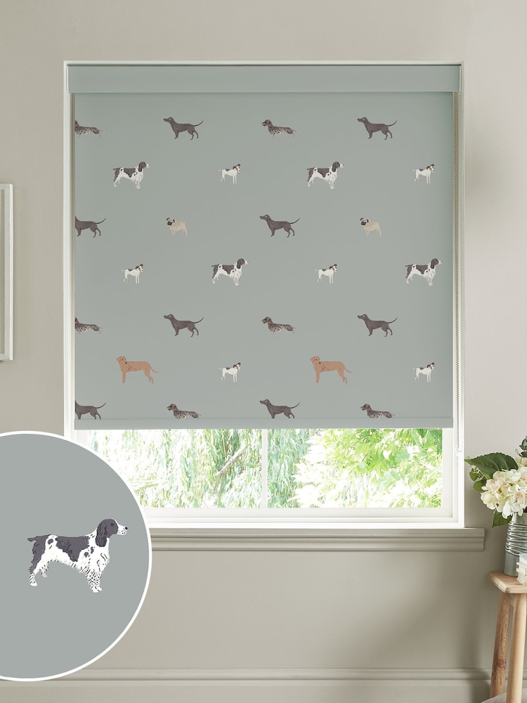 Sophie Allport Sage Green Woof Made To Measure Roller Blind - Image 1 of 4