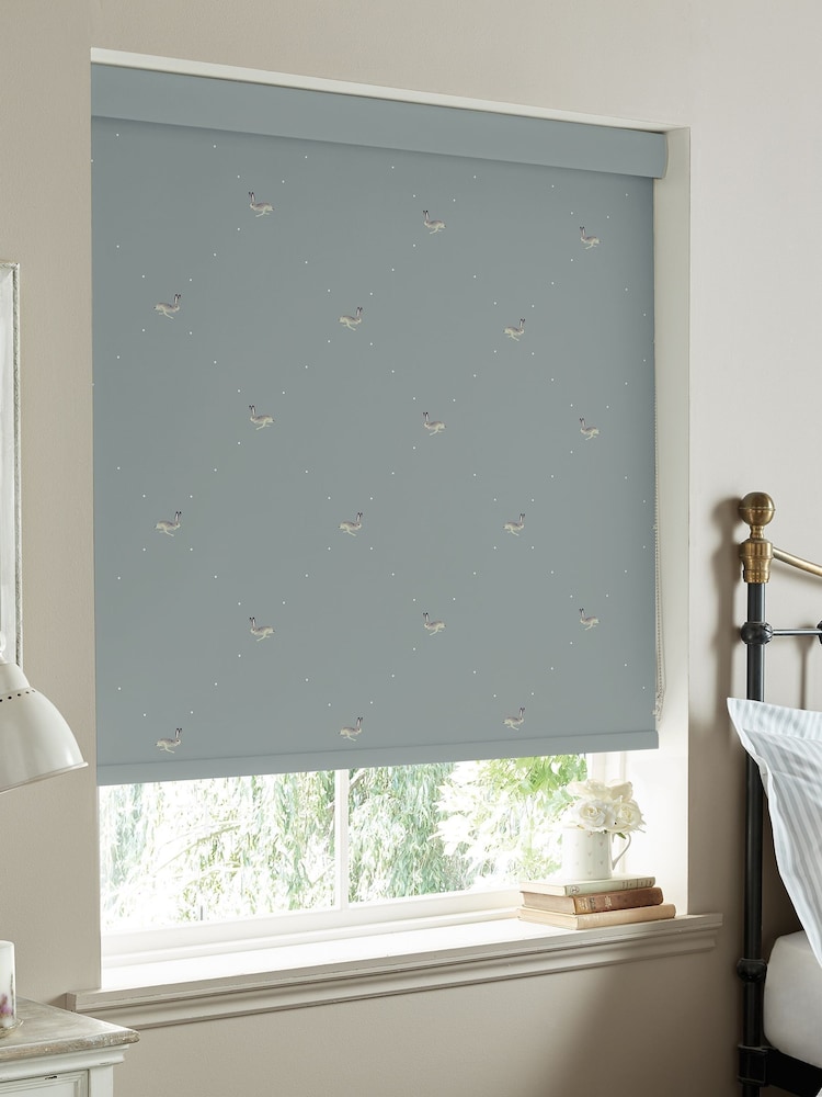 Sophie Allport Teal Blue Hare Made To Measure Roller Blind - Image 2 of 4