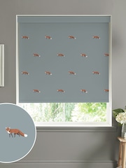 Sophie Allport Teal Blue Foxes Made To Measure Roller Blind - Image 1 of 4