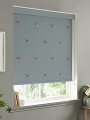 Sophie Allport Teal Blue Foxes Made To Measure Roller Blind - Image 2 of 4