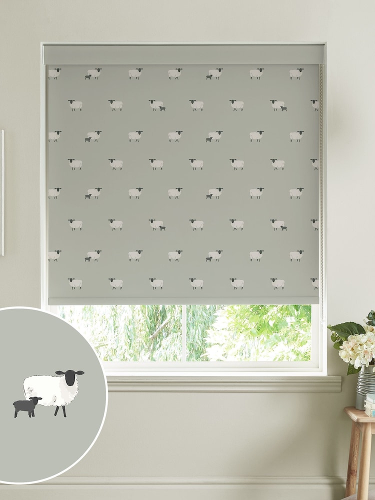 Sophie Allport Pebble Grey Sheep Made To Measure Roller Blind - Image 1 of 4