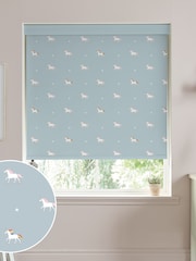 Sophie Allport Pale Duck Egg Blue Unicorn Made To Measure Roller Blind - Image 1 of 4