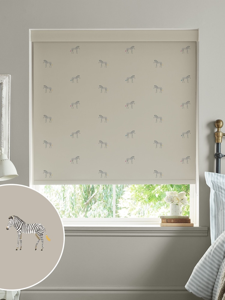 Sophie Allport Linen Natural Zebra Made To Measure Roller Blind - Image 1 of 4