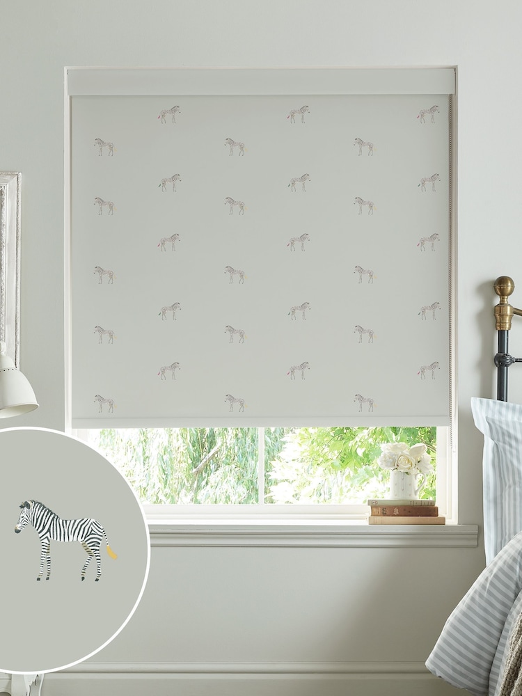 Sophie Allport Sage Grey Zebra Made To Measure Roller Blind - Image 1 of 4