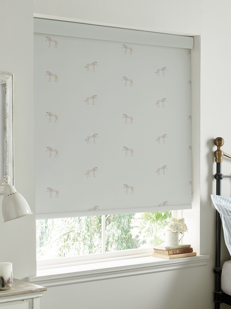 Sophie Allport Sage Grey Zebra Made To Measure Roller Blind - Image 2 of 4