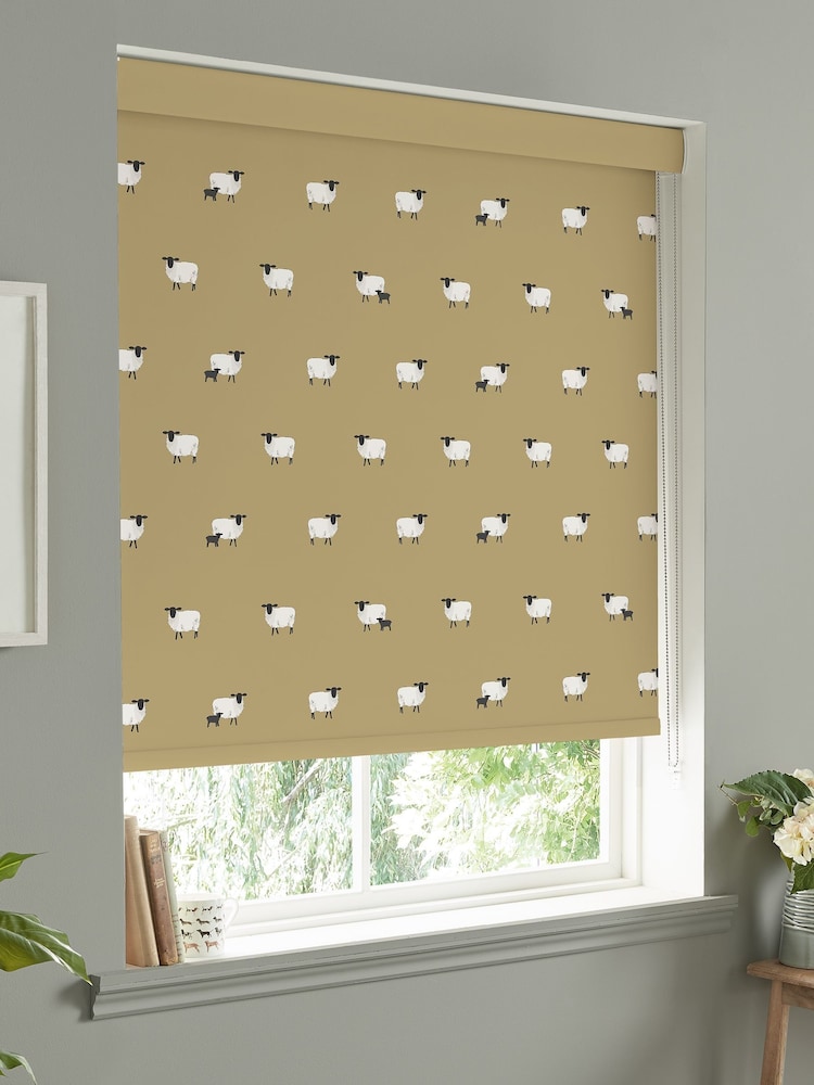 Sophie Allport Ochre Yellow Sheep Made To Measure Roller Blind - Image 2 of 4
