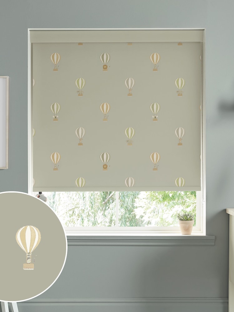 Sophie Allport Mint Grey Kids Bears and Balloons Made To Measure Roller Blind - Image 1 of 4