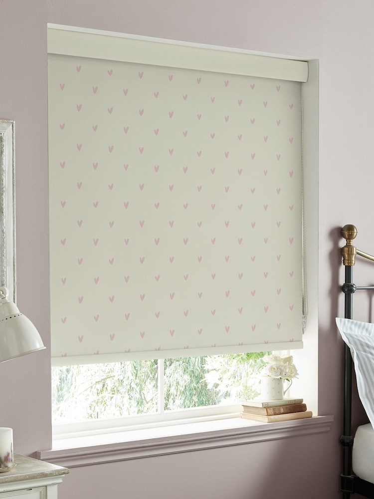 Sophie Allport Natural/Blush Pink Hearts Made To Measure Roller Blind - Image 2 of 3