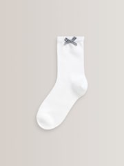 Navy 5 Pack Cotton Rich Gingham Ankle School Socks - Image 2 of 6