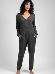 LLatteLove Charcoal Grey Mix Brushed Hacci Onesie Jumpsuit - Image 4 of 7