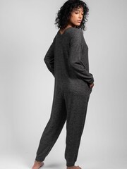 LLatteLove Charcoal Grey Mix Brushed Hacci Onesie Jumpsuit - Image 6 of 7