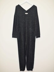 LLatteLove Charcoal Grey Mix Brushed Hacci Onesie Jumpsuit - Image 7 of 7
