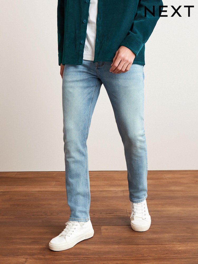 Light Blue Slim Vintage Stretch Authentic Jeans - Image 1 of 5