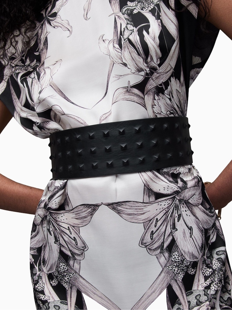 AllSaints Black Stud Lara Waist Belt - Image 2 of 5