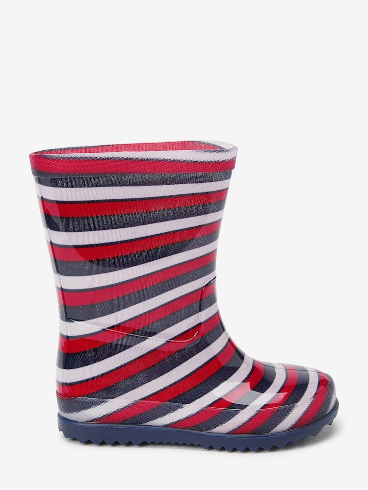 Red/Navy Blue/White Stripe Wellies - Image 1 of 3