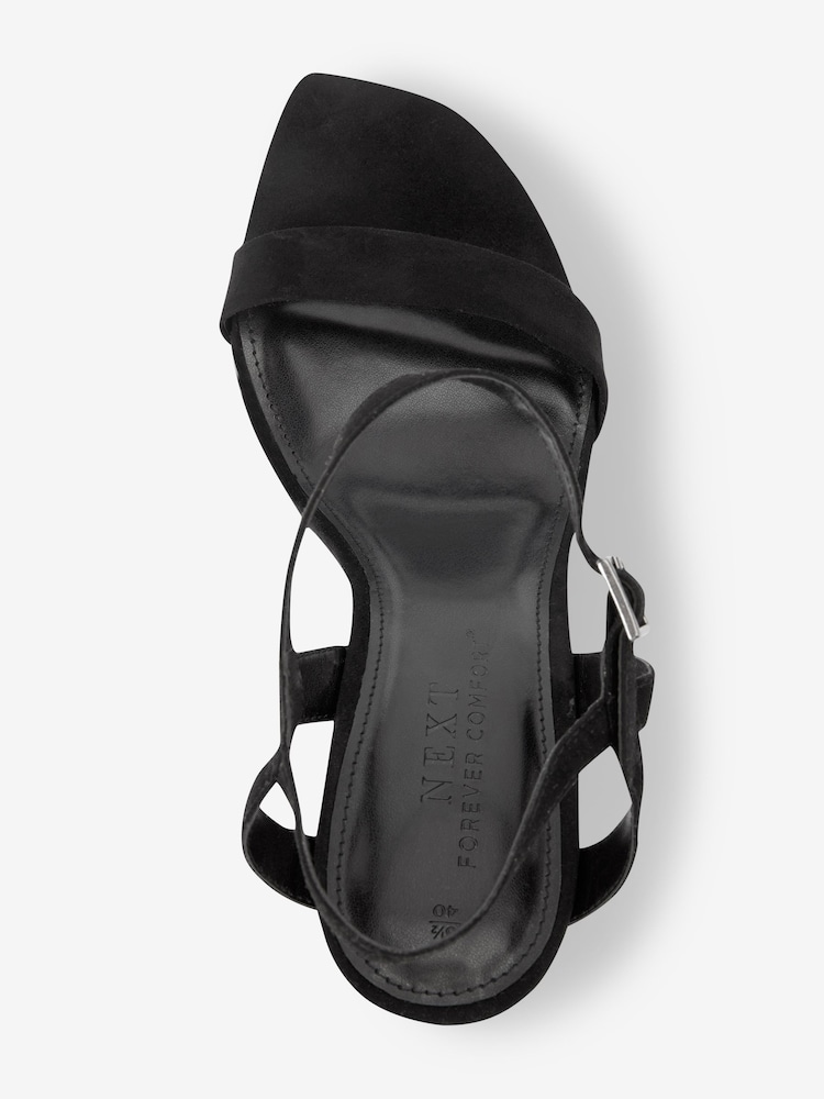 Black Forever Comfort® Block Simple Sandals - Image 3 of 5