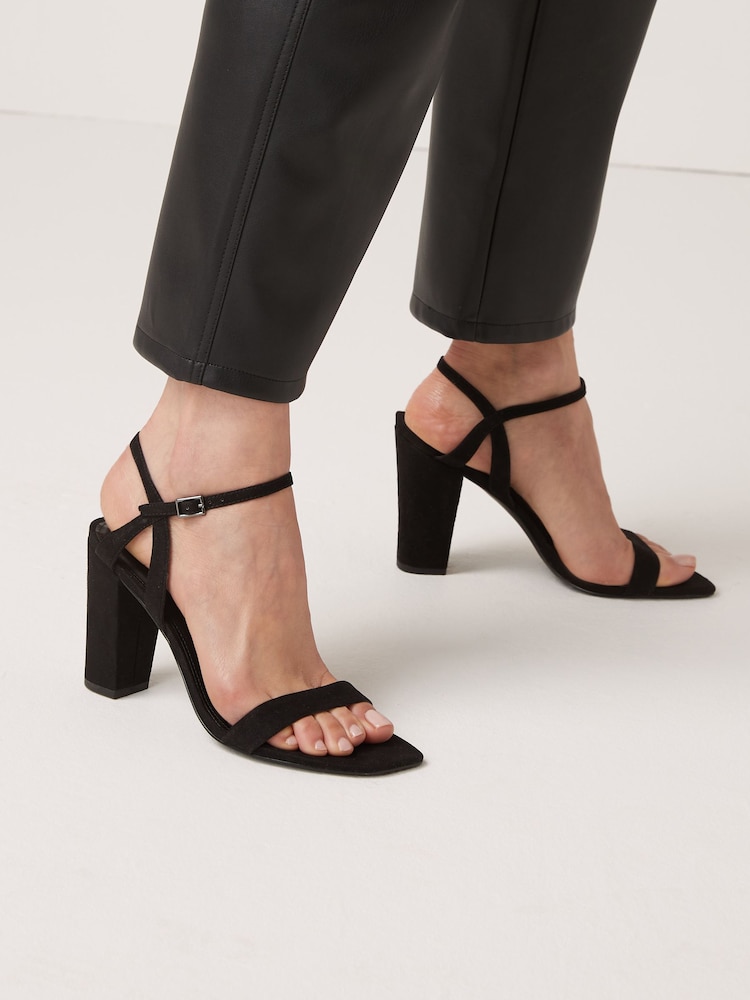 Black Forever Comfort® Block Simple Sandals - Image 5 of 5