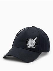 AllSaints Black Ventra Embroidered 100% Cotton Cap - Image 1 of 4