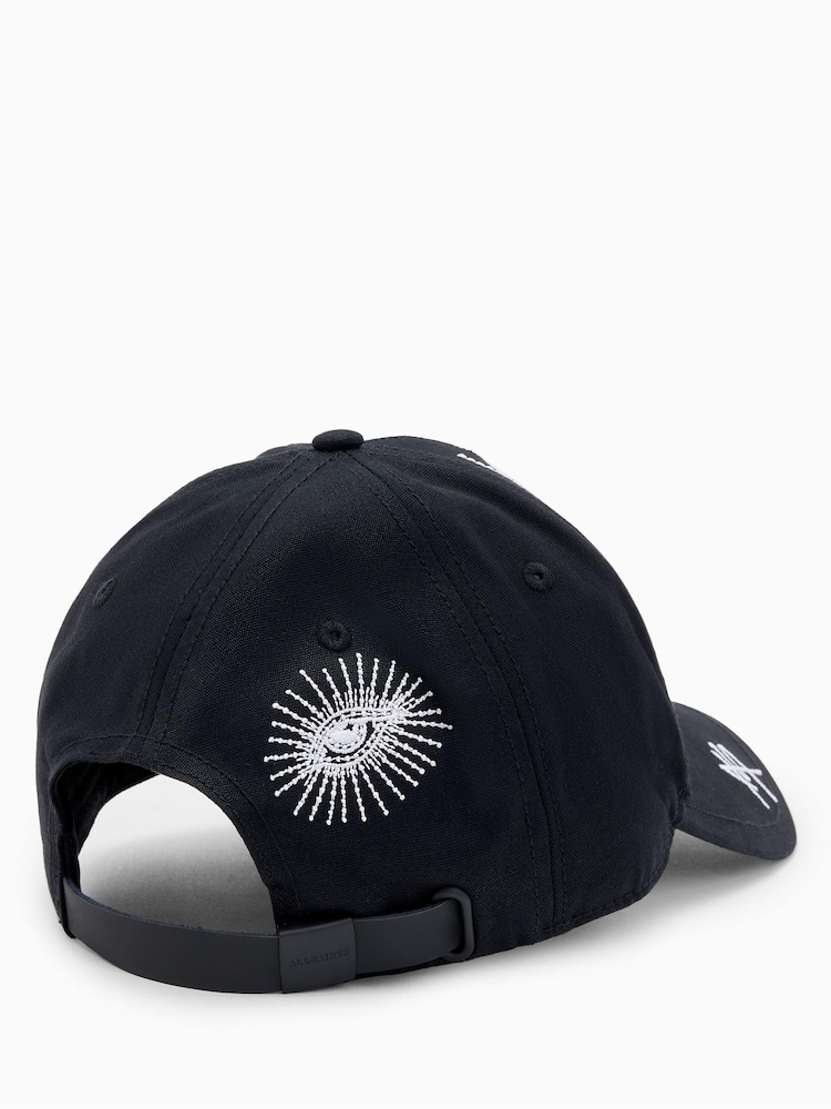 AllSaints Black Ventra Embroidered 100% Cotton Cap - Image 2 of 4
