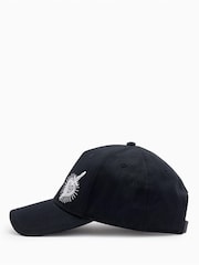 AllSaints Black Ventra Embroidered 100% Cotton Cap - Image 3 of 4