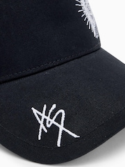 AllSaints Black Ventra Embroidered 100% Cotton Cap - Image 4 of 4