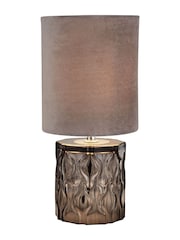 Searchlight Grey Moolli Smoked Glass Table Lamp - Image 2 of 3