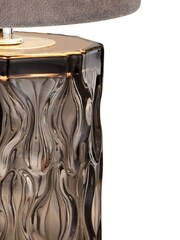 Searchlight Grey Moolli Smoked Glass Table Lamp - Image 3 of 3