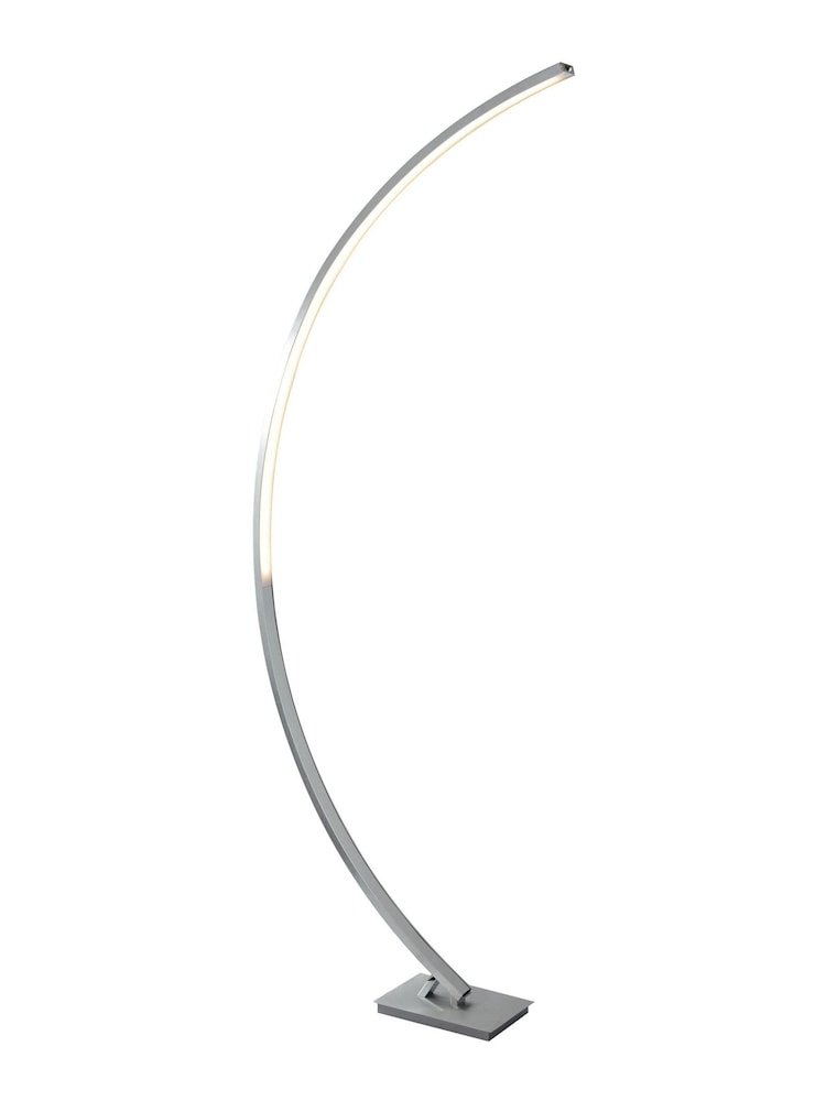 Searchlight Satin Silver Kieve LED Curved Floor Lamp - Image 2 of 3