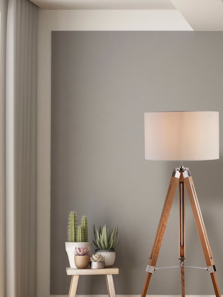 Searchlight Light Wood & Cream Marquis Floor Lamp - Image 1 of 3