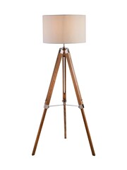 Searchlight Light Wood & Cream Marquis Floor Lamp - Image 2 of 3