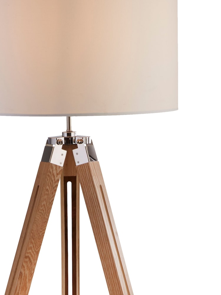 Searchlight Light Wood & Cream Marquis Floor Lamp - Image 3 of 3