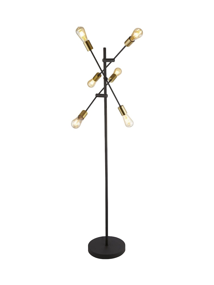 Searchlight Ingles Black 6 Light Floor Lamp - Image 2 of 3