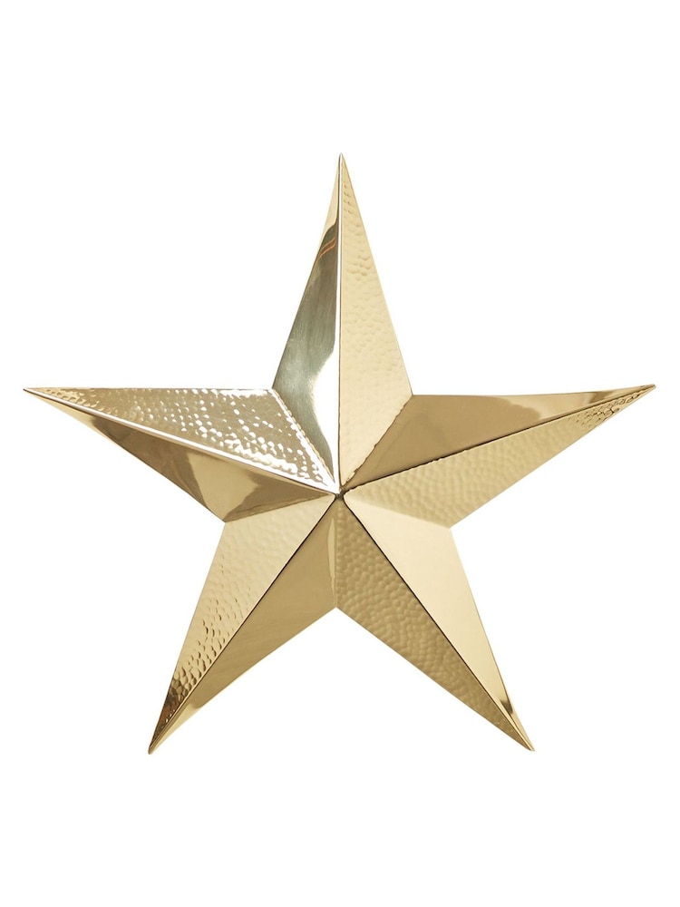 Oliver Bonas Gold Hammered Metal Star - Image 4 of 4