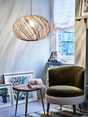 Oliver Bonas Natural Espiral Rattan Pendant Shade - Image 1 of 6