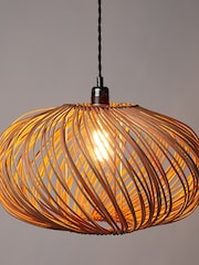 Oliver Bonas Natural Espiral Rattan Pendant Shade - Image 2 of 6